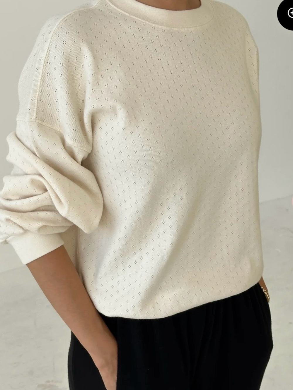 POINTELLE CORE SWEATSHIRT - NATUREL - le bon shoppe